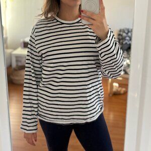 Oversized long sleeve striped shirt